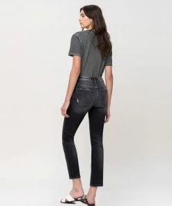 Women's Flying Monkey Mid Rise Ankle Slim Straight Jean Jeans