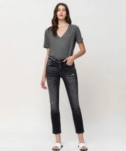 Women's Flying Monkey Mid Rise Ankle Slim Straight Jean Jeans