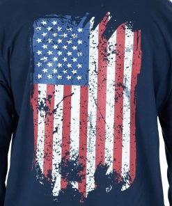 Men's Wrangler FR Flame Resistant Distressed Flag Navy Long Sleeve Shirt Fire Resistant Tees 7 Men's Wrangler FR Flame Resistant Distressed Flag Navy Long Sleeve Shirt Fire Resistant Tees