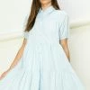 HYFVE Women's Light Blue Button Dress