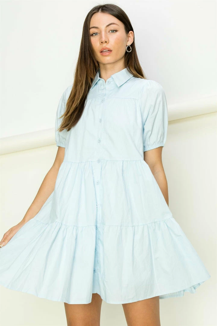 HYFVE Women's Light Blue Button Dress 1 HYFVE Women's Light Blue Button Dress