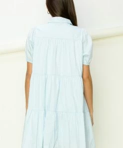 HYFVE Women's Light Blue Button Dress