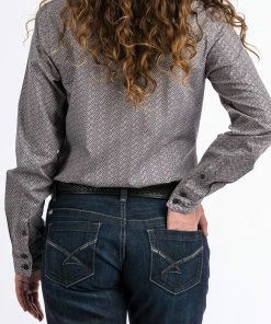 Cinch Women's Mauve & Lavender Printed Button Up Western Shirt