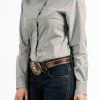 Cinch Womens Aqua Print Western Shirt Women's