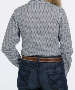 Women's Cinch Light Blue Print Long Sleeve Western Shirt Western Shirts