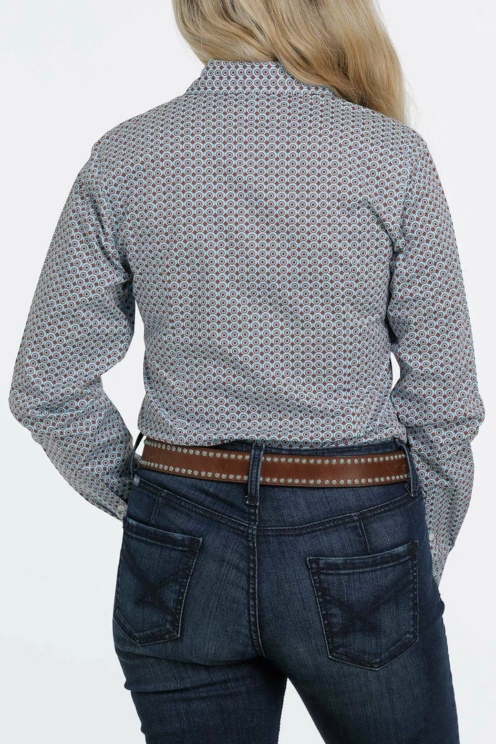 Women's Cinch Light Blue Print Long Sleeve Western Shirt Western Shirts 2 Women's Cinch Light Blue Print Long Sleeve Western Shirt Western Shirts