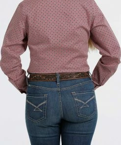 Women's Cinch Pink Print Western Long Sleeve Shirt 6 Women's Cinch Pink Print Western Long Sleeve Shirt