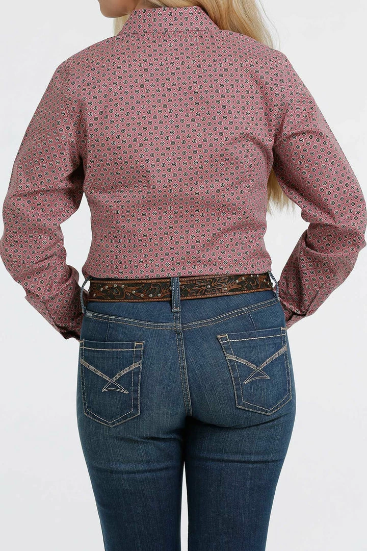 Women's Cinch Pink Print Western Long Sleeve Shirt 3 Women's Cinch Pink Print Western Long Sleeve Shirt