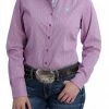 Women's Cinch Pink Printed Long Sleeve Button Down Western Shirt