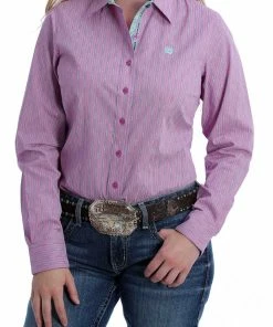 Women's Cinch Pink Printed Long Sleeve Button Down Western Shirt