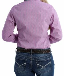 Women's Cinch Pink Printed Long Sleeve Button Down Western Shirt