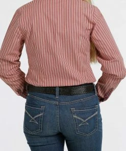 Women's Cinch Orange Stripe Long Sleeve Shirt Western Shirts