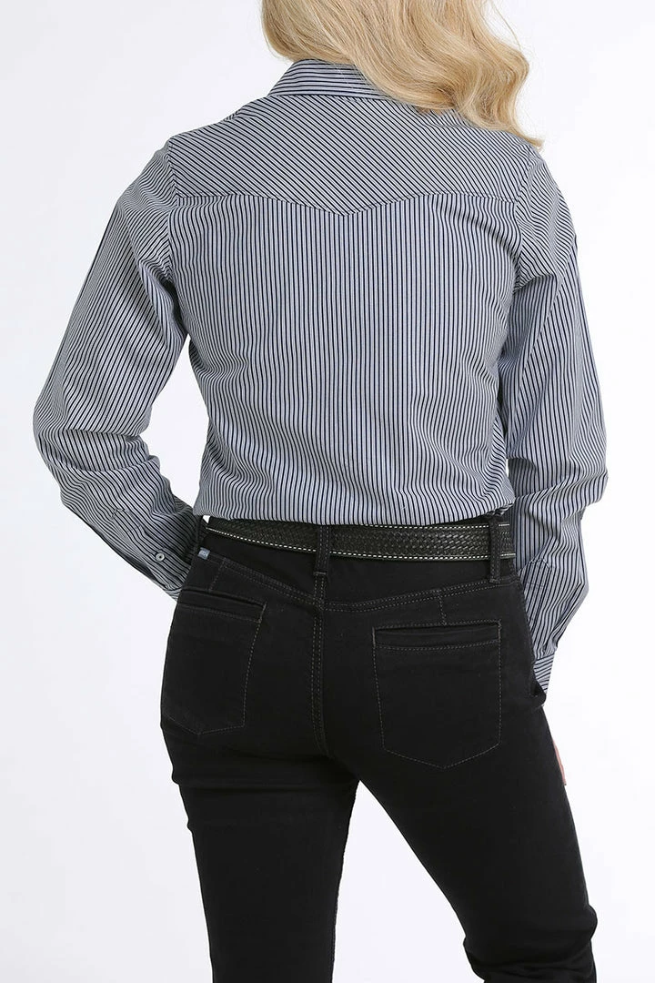 Cinch Blue Stripe Women's Pearl Snap Shirt 2 Cinch Blue Stripe Women's Pearl Snap Shirt