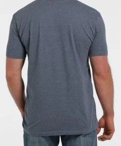 Men's Cinch Heather Blue Short Sleeve Tee T-Shirts/Polos