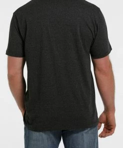 Men's Cinch Heather Black Short Sleeve Tee T-Shirts/Polos