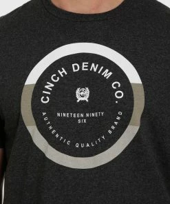 Men's Cinch Heather Black Short Sleeve Tee T-Shirts/Polos