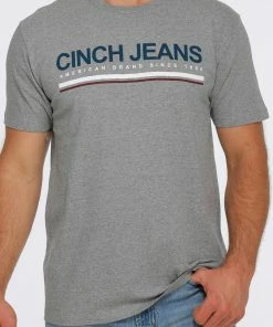Men's Cinch Heather Gray Short Sleeve Tee T-Shirts/Polos