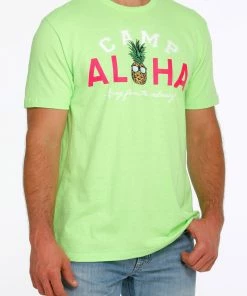 Men's Cinch Heather Green Short Sleeve Tee T-Shirts/Polos