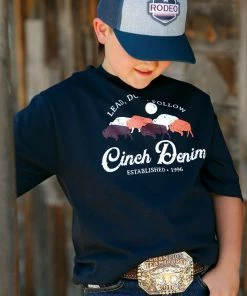 Boys Cinch Navy Short Sleeve Tee Boy's Western Shirts