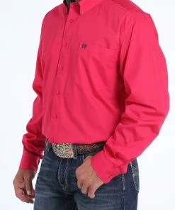 Miller Int. Men's Cinch Solid Button Down-Pink