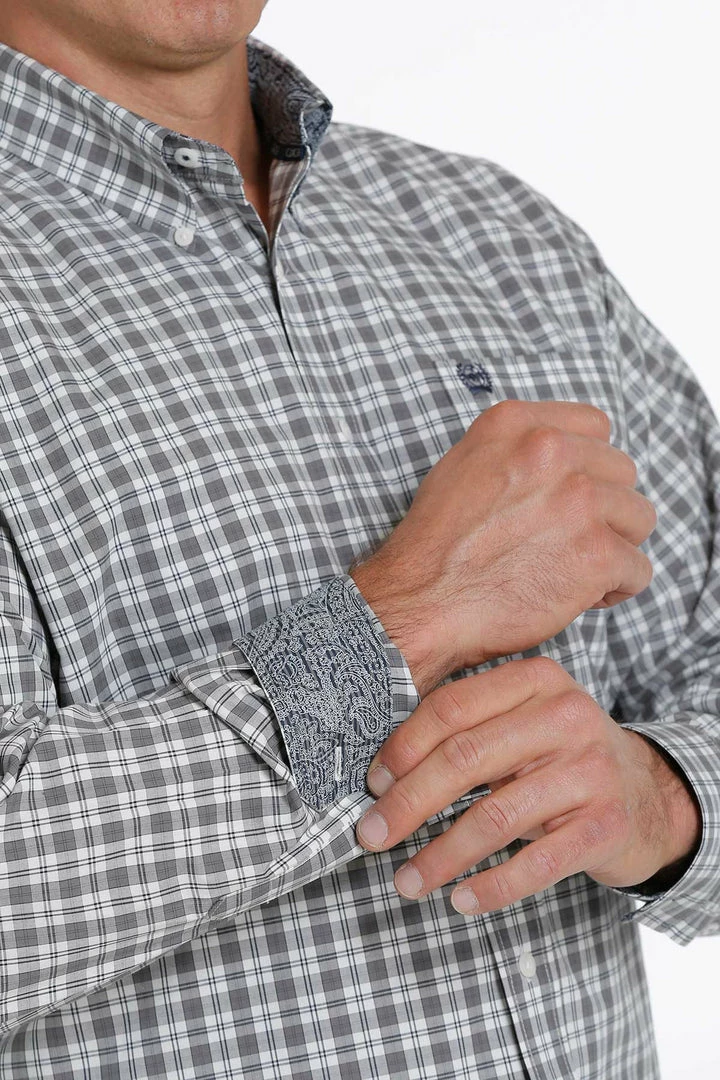 Men's Cinch Cream Plaid Long Sleeve Shirt Long Sleeve Shirts 3 Men's Cinch Cream Plaid Long Sleeve Shirt Long Sleeve Shirts