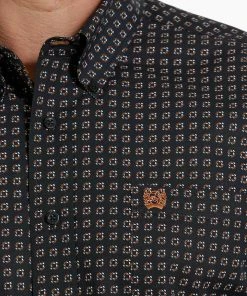 Men's Cinch Black Print Long Sleeve Button Down Shirt 5 Men's Cinch Black Print Long Sleeve Button Down Shirt