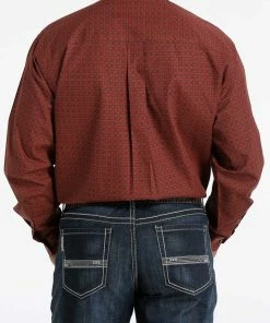 Men's Cinch Coral Print Long Sleeve Button Down Shirt Long Sleeve Shirts
