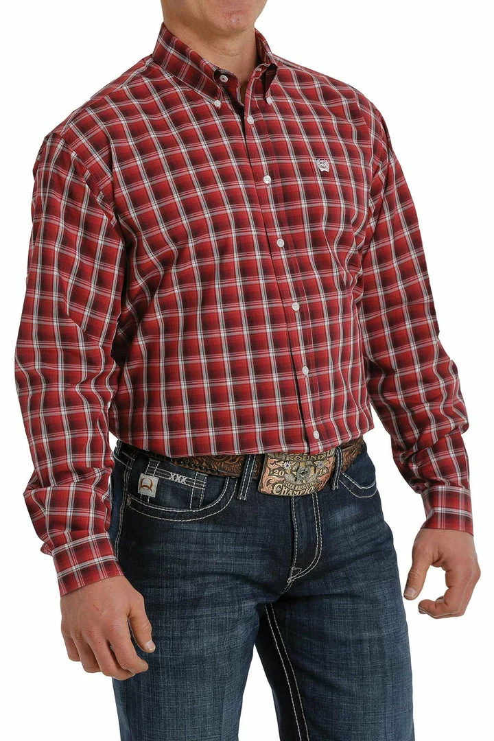 Long Sleeve Shirts Men's Cinch Coral Plaid Long Sleeve Button Down Shirt 1 Long Sleeve Shirts Men's Cinch Coral Plaid Long Sleeve Button Down Shirt