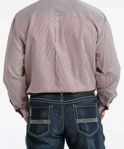 Men's Cinch White Stripe Long Sleeve Button Down Shirt