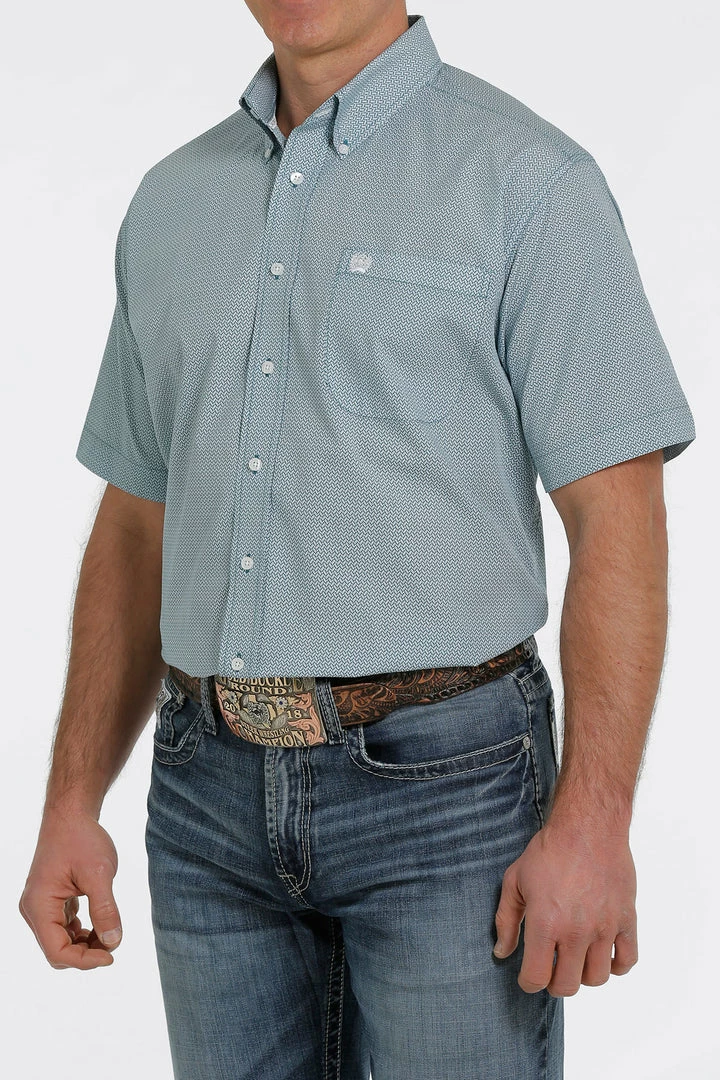 Men's Cinch Teal Print Short Sleeve Shirt 1 Men's Cinch Teal Print Short Sleeve Shirt