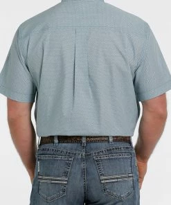 Men's Cinch Teal Print Short Sleeve Shirt
