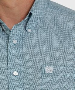 Men's Cinch Teal Print Short Sleeve Shirt 5 Men's Cinch Teal Print Short Sleeve Shirt