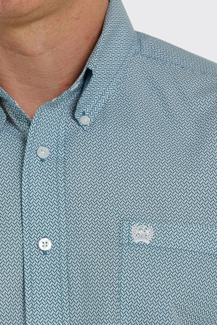 Men's Cinch Teal Print Short Sleeve Shirt 3 Men's Cinch Teal Print Short Sleeve Shirt