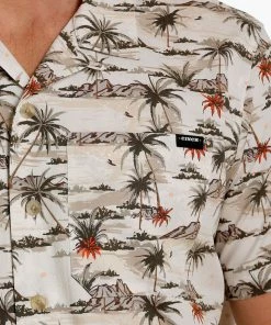 Short Sleeve Shirts Men's Cinch Short Sleeve Camp Cream Shirt