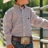 Boy's Western Shirts Boys Cinch Pink Print Long Sleeve Shirt