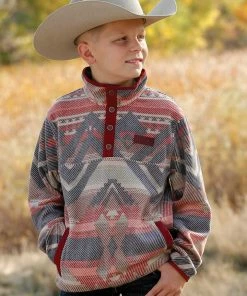 Outerwear Boys Cinch Burgundy Polar Fleece Jacket