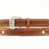 M & F Belts Nocona Belt Leather Ostrich Overlay