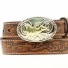 Kid's M & F Floral Belt W/Bull Rider Buckle