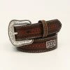 M & F Nocona Boys 1 1/4" Cross Concho Brown Belt Belts