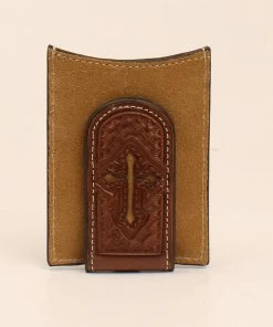 M & F Tooled Cross Money Clip Wallet Wallets