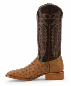 Men's R. Watson Antique Saddle Bruciato Full Quill Ostrich Boots
