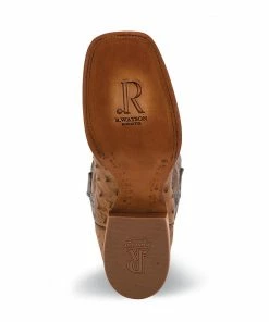 Men's R. Watson Antique Saddle Bruciato Full Quill Ostrich Boots