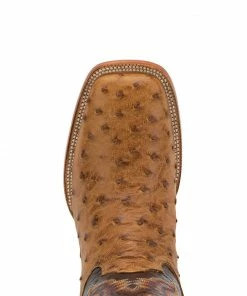 Men's R. Watson Antique Saddle Bruciato Full Quill Ostrich Boots