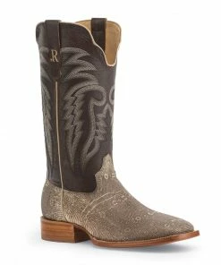 Men's R. Watson Natural Ring Tail Lizard Chocolate Cowhide Boot