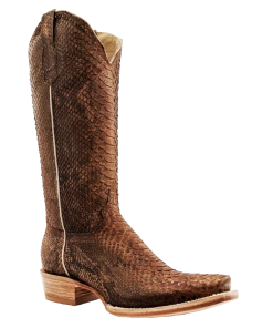Women's R. Watson Sand Matte Python Cowboy Boot Boots
