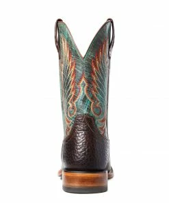 Men's Ariat Cyclone Stirrup Brown/Roaring Turquoise Wide Square Toe Boot
