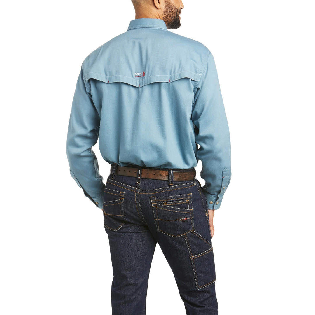 Frey Outfitters Fire Resistant Shirts Ariat FR Steel Blue Vented Work Shirt 2 Frey Outfitters Fire Resistant Shirts Ariat FR Steel Blue Vented Work Shirt