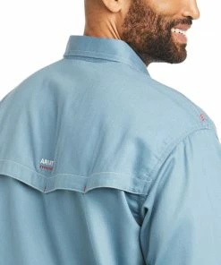 Frey Outfitters Fire Resistant Shirts Ariat FR Steel Blue Vented Work Shirt 7 Frey Outfitters Fire Resistant Shirts Ariat FR Steel Blue Vented Work Shirt