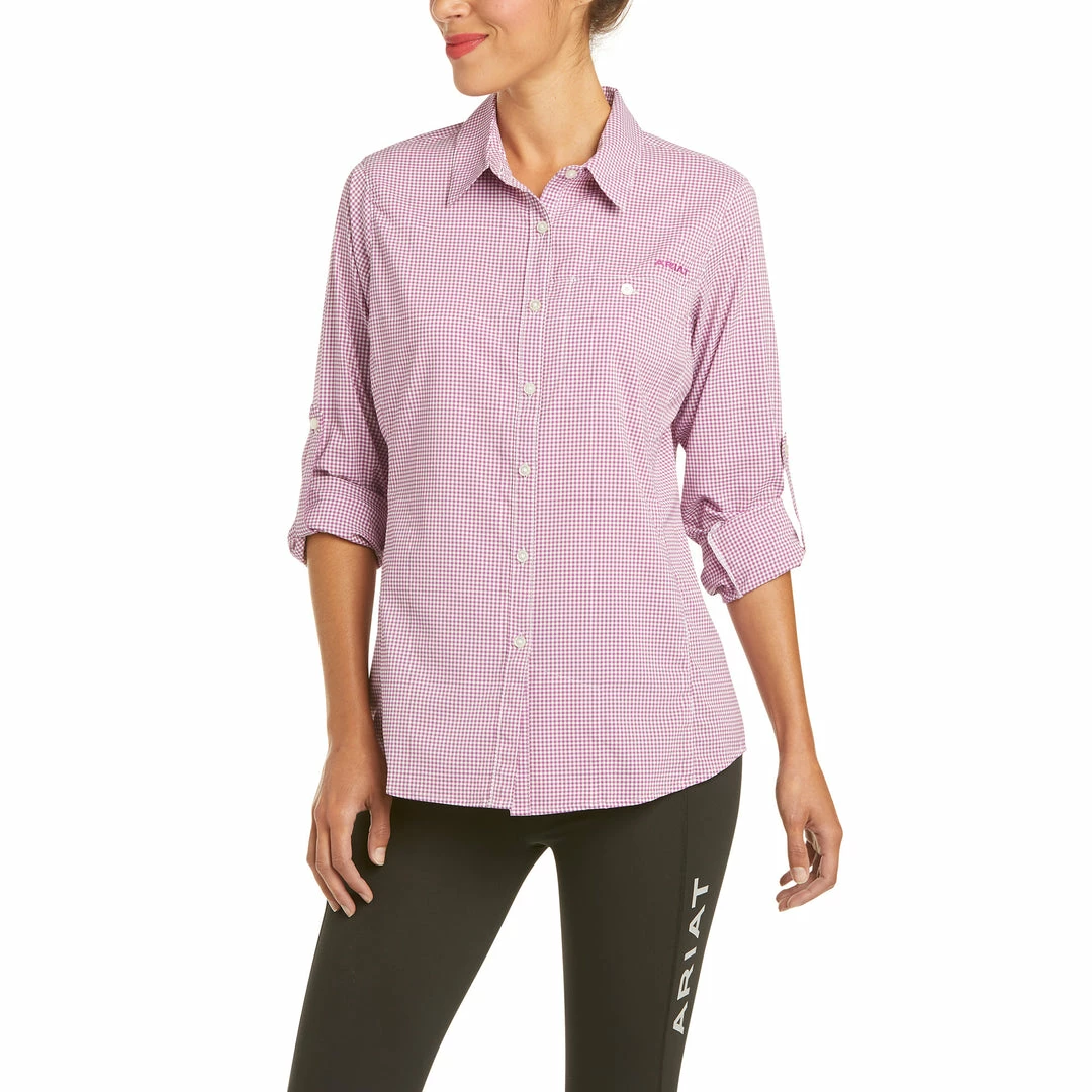 Women's Ariat Venttek Stretch Yancith Violet Check Shirt 1 Women's Ariat Venttek Stretch Yancith Violet Check Shirt
