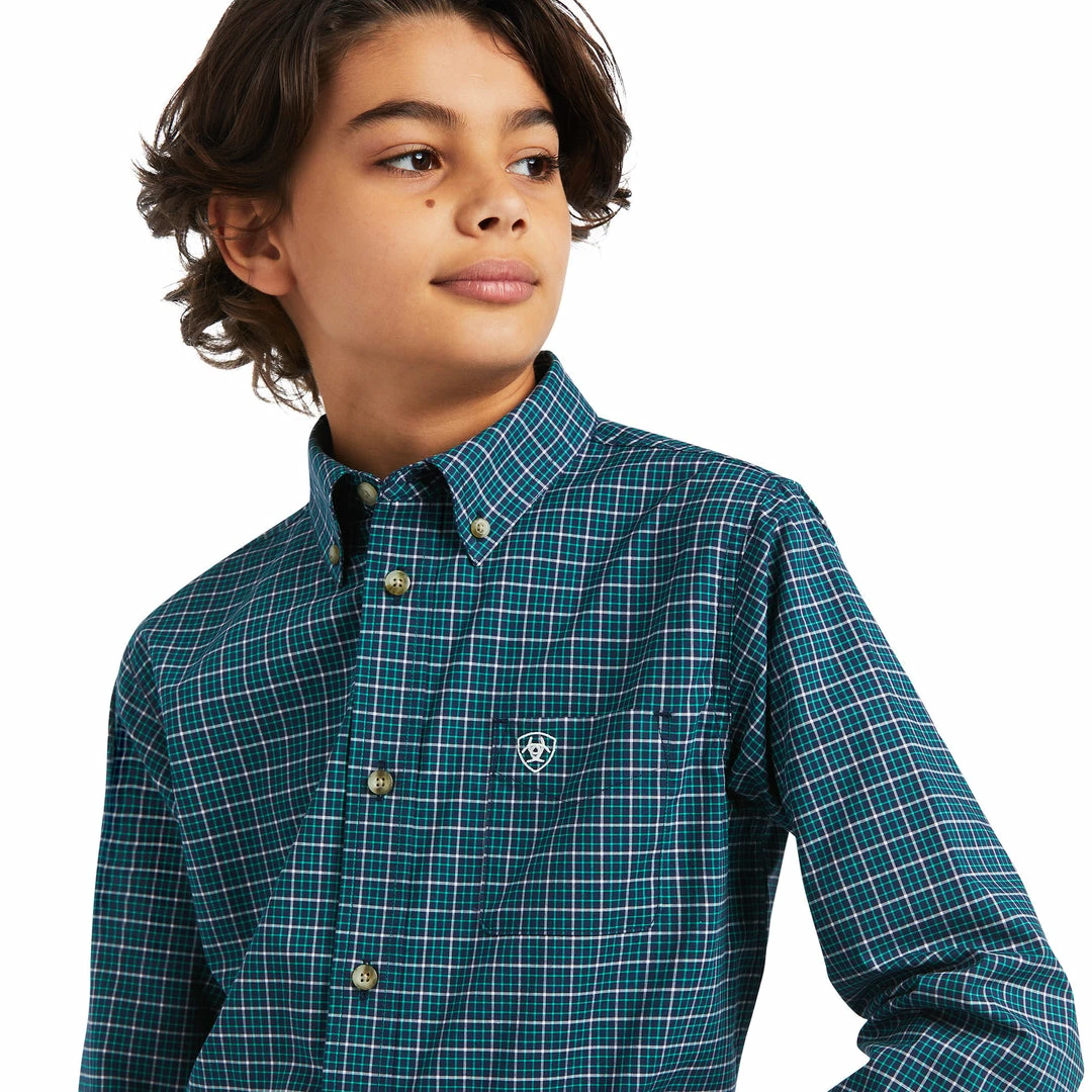 Boys Ariat Pro Declan Classic Deep Pacific Long Sleeve Shirt 3 Boys Ariat Pro Declan Classic Deep Pacific Long Sleeve Shirt